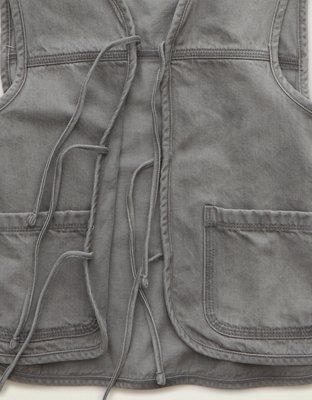 AE Tie-Front Denim Vest