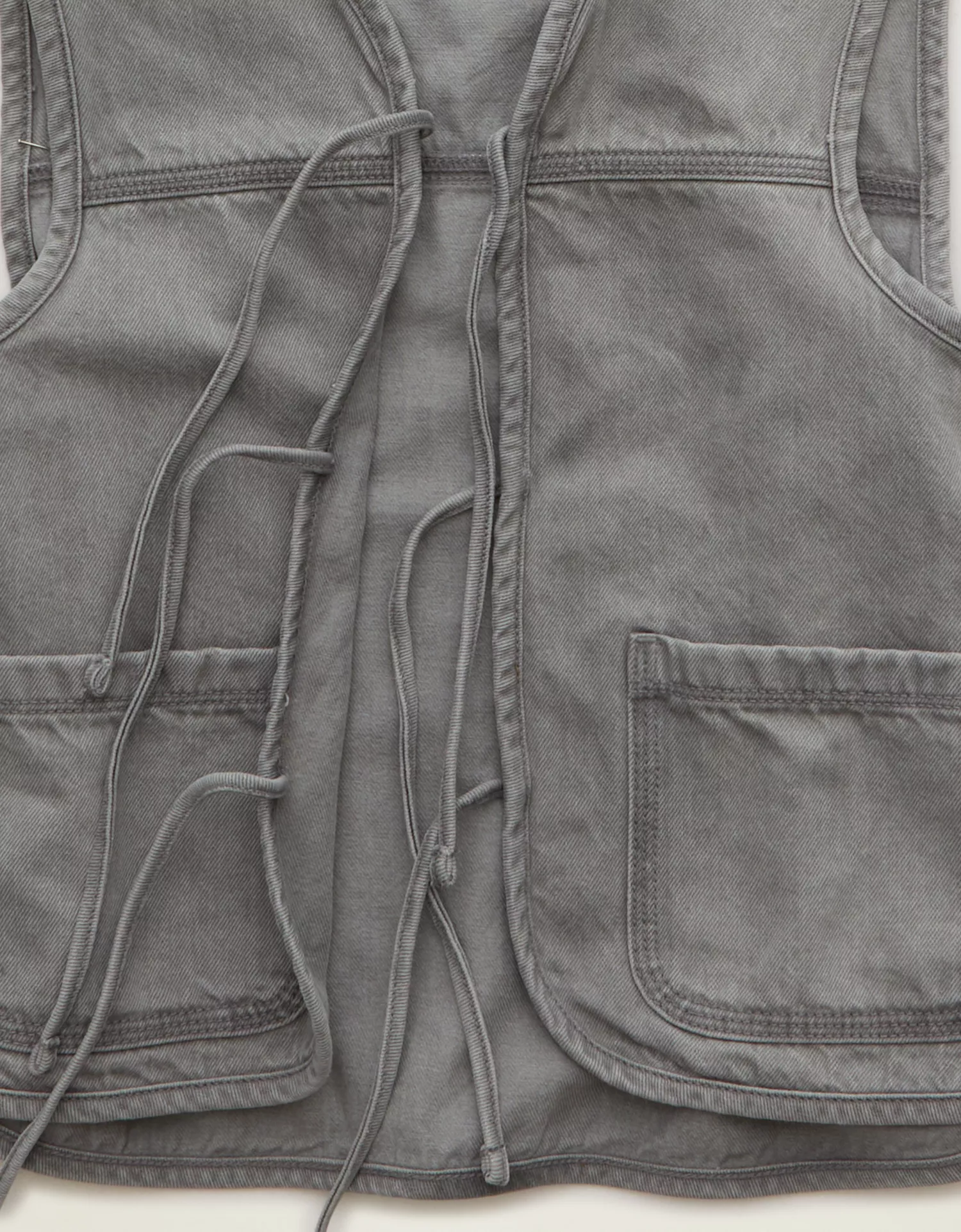AE Tie-Front Denim Vest - thumbnail 6