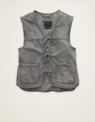 AE Tie-Front Denim Vest