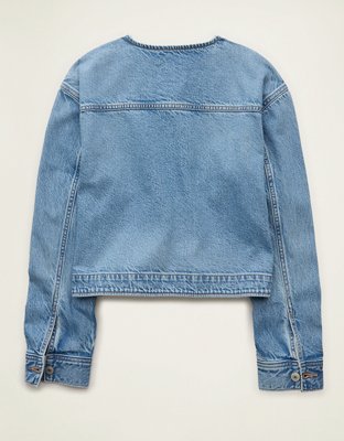 AE Collarless Denim Jacket