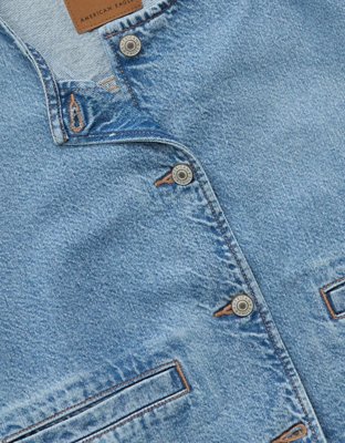 AE Collarless Denim Jacket