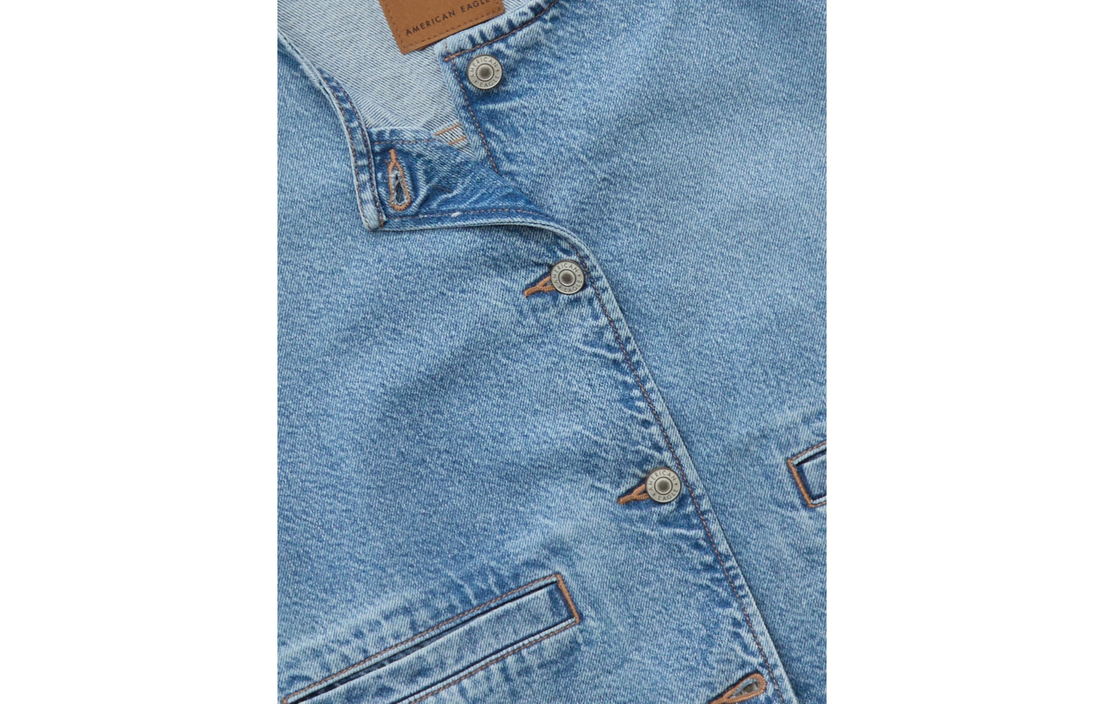 AE Collarless Denim Jacket