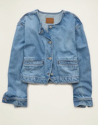 AE Collarless Denim Jacket