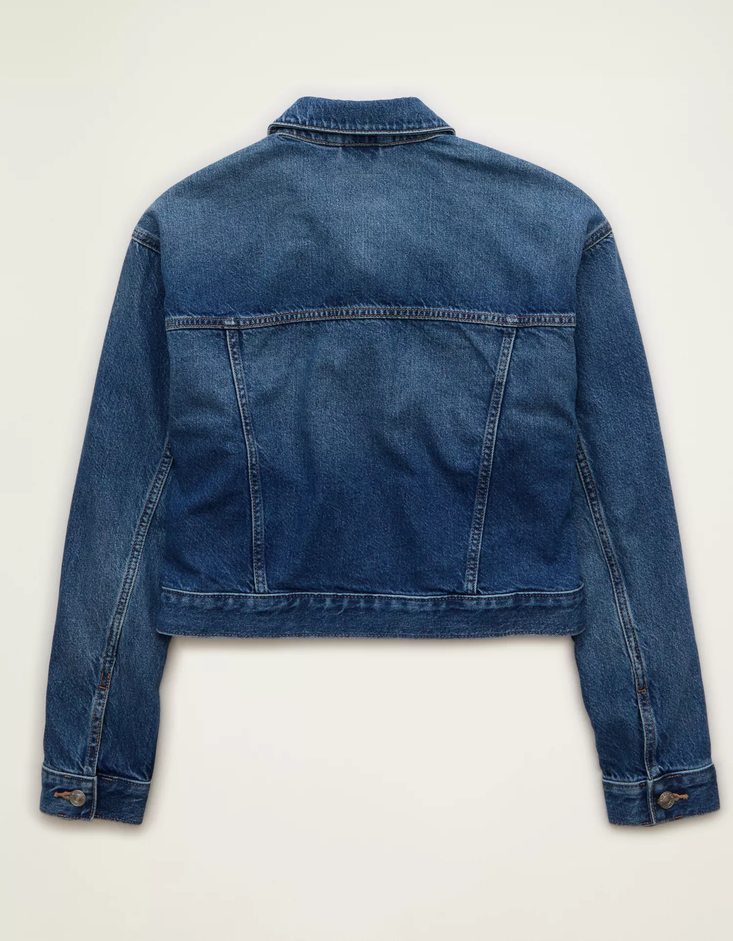 AE Cropped Fur Collar Denim Jacket - thumbnail 4