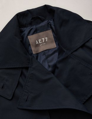 Женское пальто American Eagle AE77 Trench, цвет: Тёмно-синий — фото 6