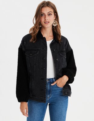 ae faux sherpa trucker jacket