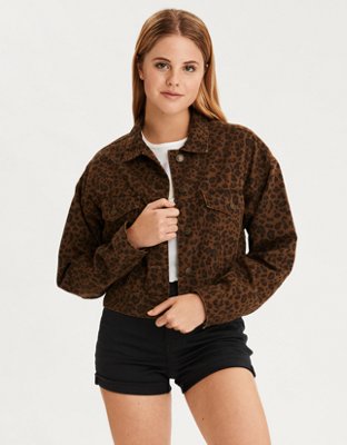 AE Leopard Cropped Jacket