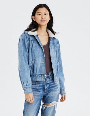 AE Sherpa Collar Denim Jacket