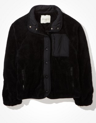 Женские куртки American Eagle AE Fuzzy Sherpa Snap Front Jacket — фото 3