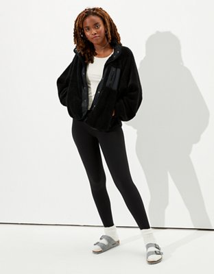 AE Fuzzy Sherpa Snap Front Jacket