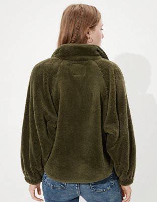 AE Fuzzy Sherpa Snap Front Jacket