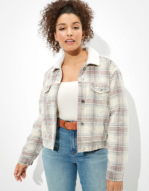 Женские куртки American Eagle AE Sherpa Lined Corduroy Jacket