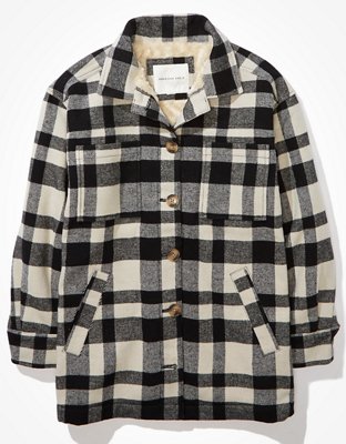 plaid lined coat