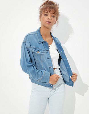 cropped denim jacket american eagle