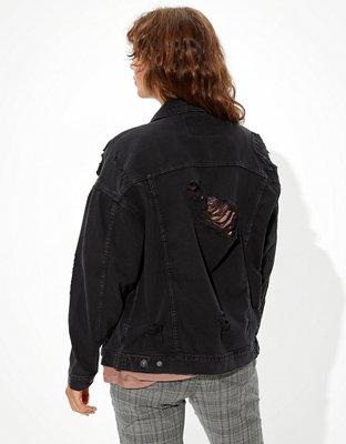 AE Denim Destroyed Boyfriend Jacket