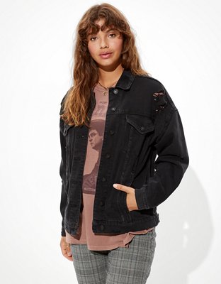 AE Denim Destroyed Boyfriend Jacket