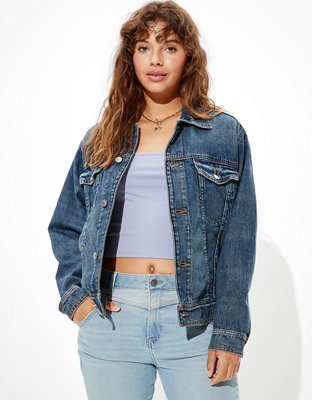 AE Denim Destroyed Boyfriend Jacket