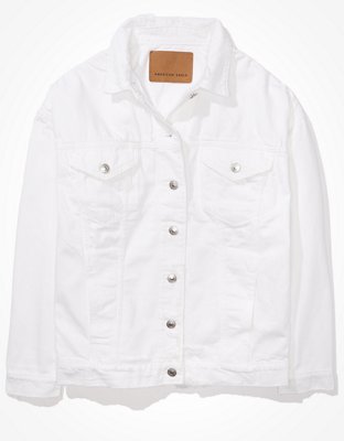 AE White Boyfriend Denim Jacket