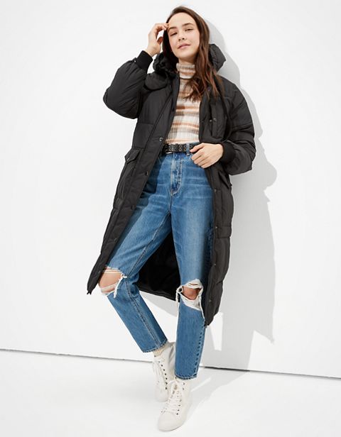 Женские куртки American Eagle AE Long Puffer Coat
