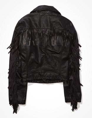 Женские куртки American Eagle AE Fringe Leather Jacket — фото 4