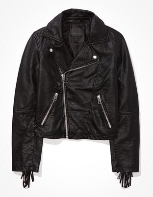Женские куртки American Eagle AE Fringe Leather Jacket — фото 3