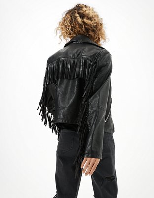 Женские куртки American Eagle AE Fringe Leather Jacket — фото 2