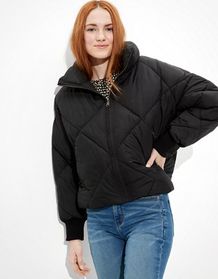 Ae dolman shop sleeve puffer jacket