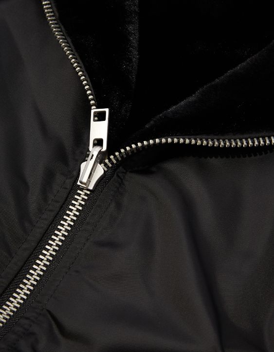 AE Reversible Faux Fur Zip-Up Jacket