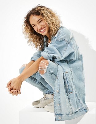 Женские куртки American Eagle AE Oversized Boyfriend Denim Jacket — фото 4
