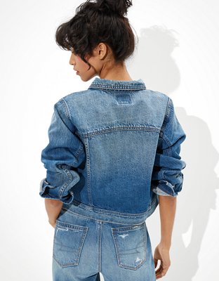 Женские куртки American Eagle AE Cropped 70's Denim Jacket — фото 2