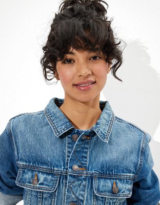 Женские куртки American Eagle AE Cropped 70's Denim Jacket — фото 4
