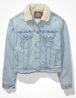 Sherpa jean jacket on sale womens