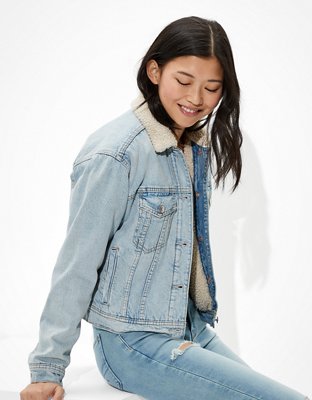 Women's lined denim on sale jacket