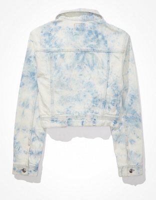 Женские куртки American Eagle AE Shrunken Tie-Dye Denim Jacket — фото 4