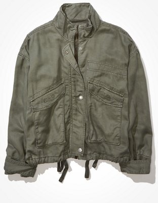 Женские куртки American Eagle AE Cropped Military Jacket — фото 3