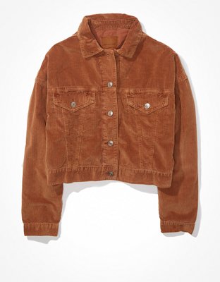 Женские куртки American Eagle AE Cropped Corduroy Jacket — фото 3