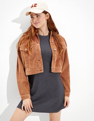 Womens cropped corduroy jacket sale