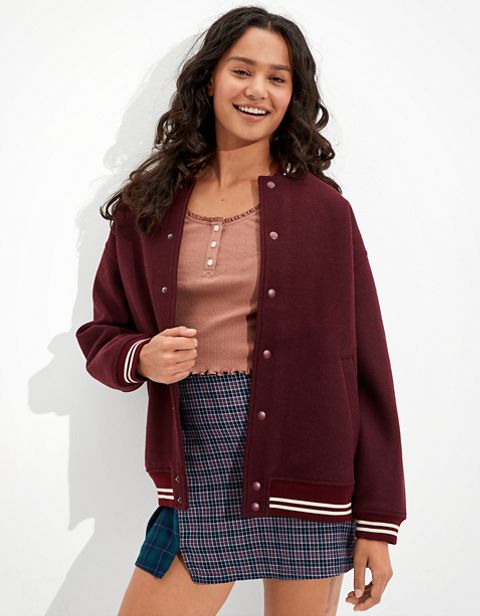 Женские куртки American Eagle AE Oversized Varsity Jacket