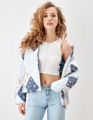 Женские куртки American Eagle AE Patchwork Quilted Bomber Jacket — фото 5