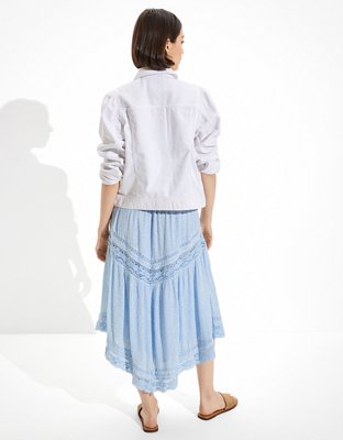 Женские куртки American Eagle AE Classic Puff Sleeve Denim Jacket — фото 2