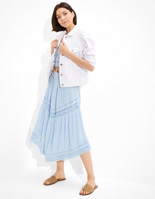 Женские куртки American Eagle AE Classic Puff Sleeve Denim Jacket — фото 5
