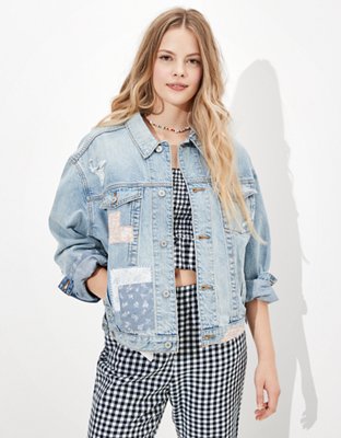 American eagle 2024 oversized jean jacket