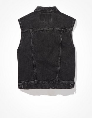 Женские жилеты American Eagle AE Classic Black Denim Vest — фото 4