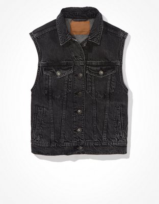 AE Classic Black Denim Vest