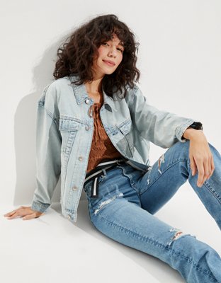Женские куртки American Eagle AE '90s Boyfriend Oversized Denim Jacket — фото 6