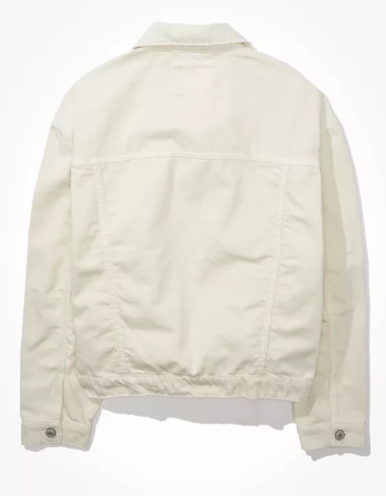 AE '90s Boyfriend Oversized White Denim Jacket