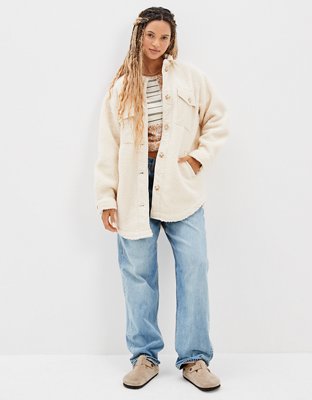 American Eagle AE Mid-Length Sherpa Shacket — фото 5