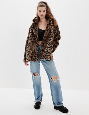AE Leopard Faux Fur Coat