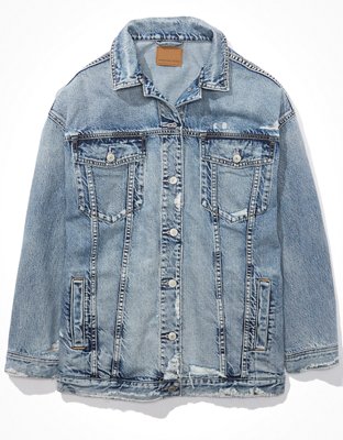 Женские куртки American Eagle AE Super Oversized Denim Jacket — фото 3