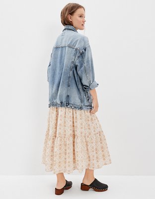 AE Chamarra superextragrande de denim